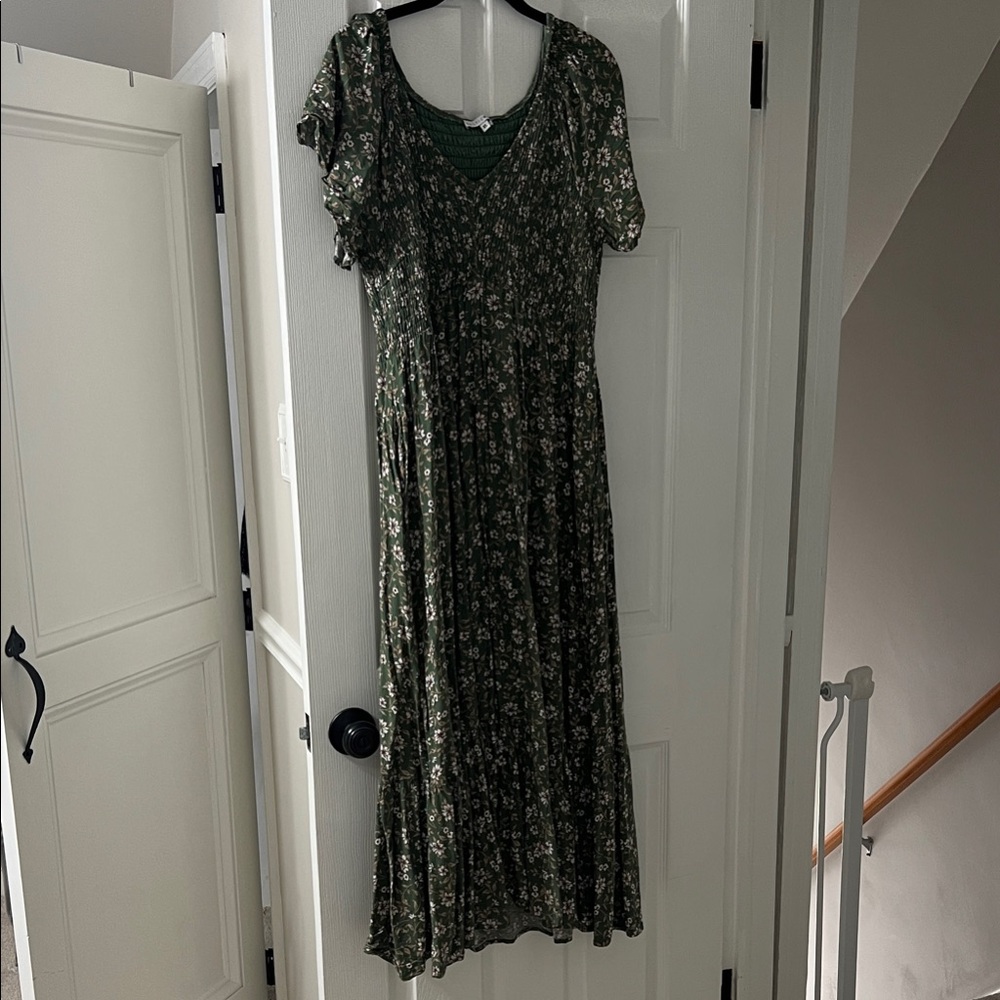 Baltic Born Dark Green Floral Maxi Dress